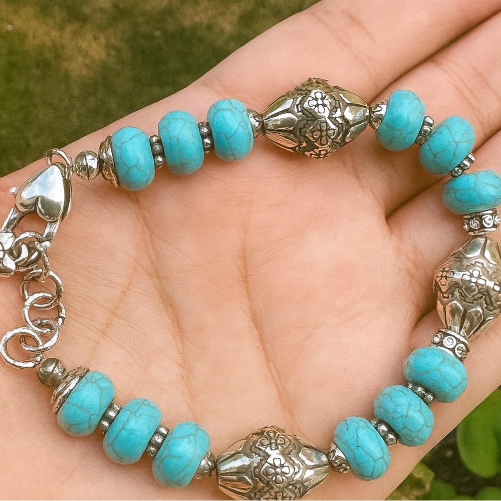 Brighton Blue and Silver Bracelet Intricate Design - Picture 3 of 6
